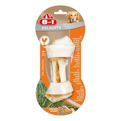 8in1 Delights Os à mâcher viande de poulet M 6x1 pcs