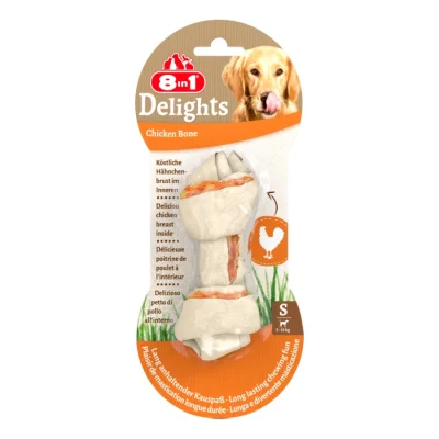 8in1 Delights Os à mâcher viande de poulet S 6x1 pcs