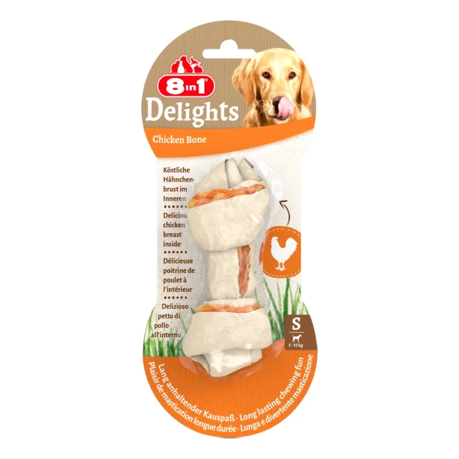 8in1 Delights Os à mâcher viande de poulet S 6x1 pcs