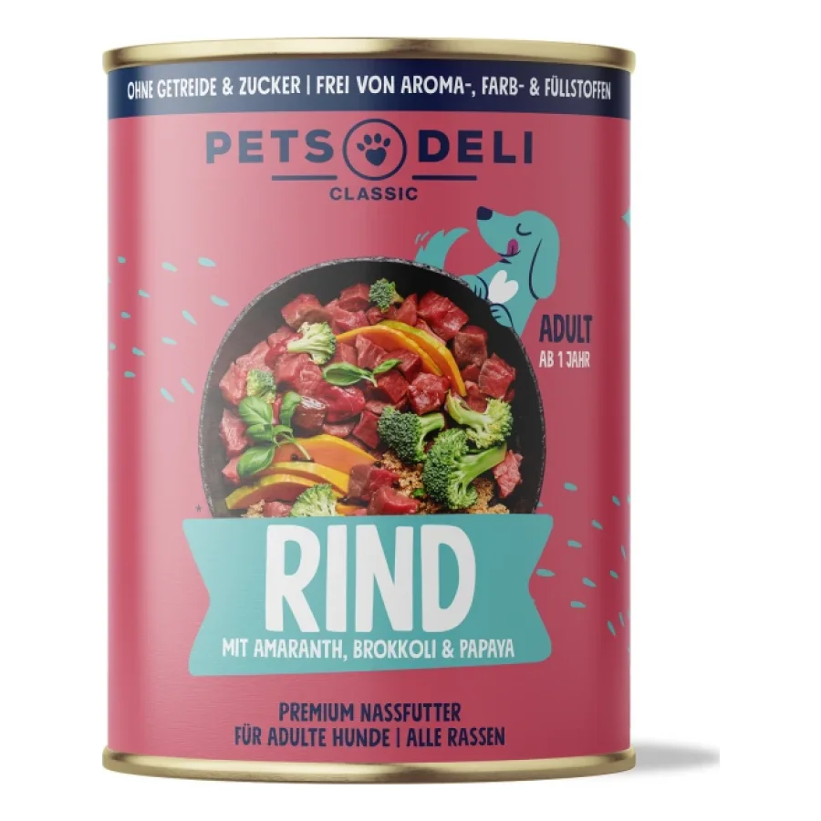 Adult bœuf au brocoli, à la papaye, à l’amarante & basilic 6 x 400 g Bœuf avec brocoli 6x400 g