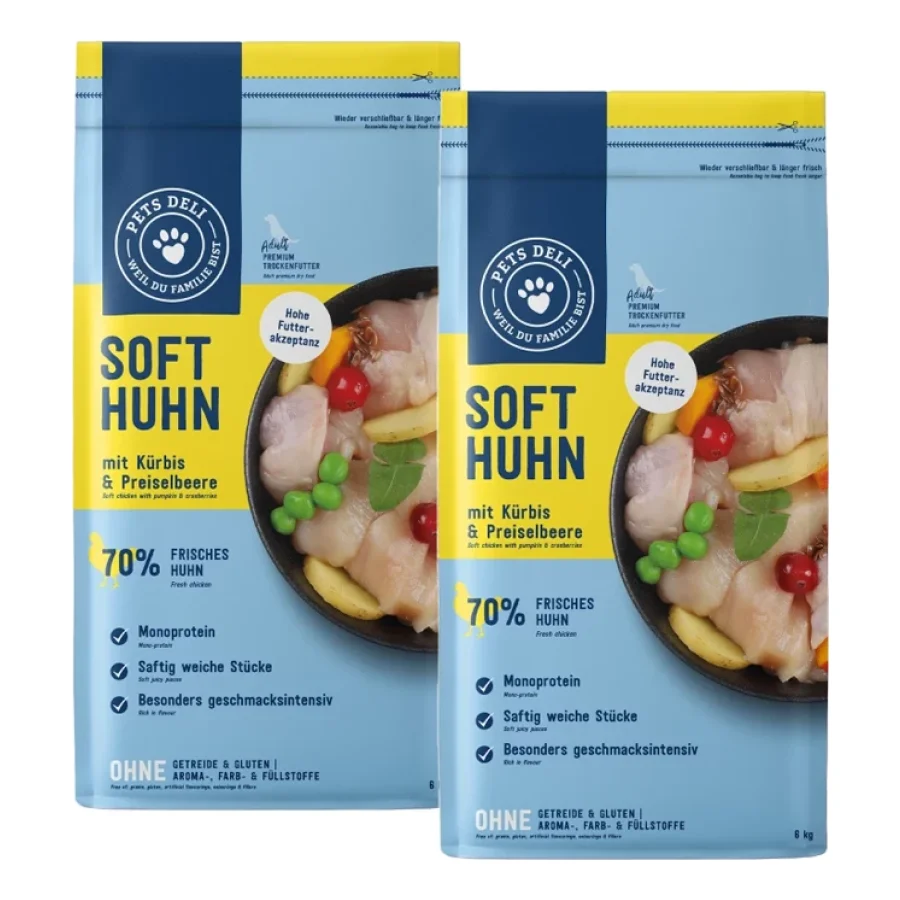 Adult Soft poulet à la courge & aux airelles rouges 2x6 kg