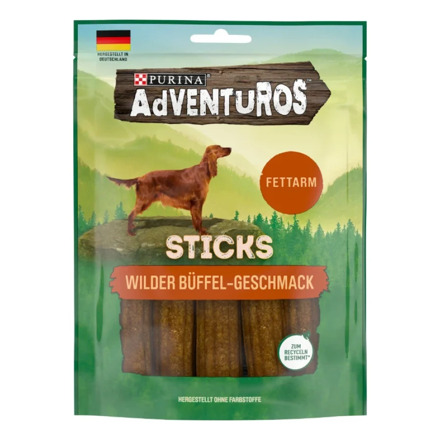 Adventuros PURINA Friandises pour chiens au goût de buffle allégées en matières grasses 6 x 120 g