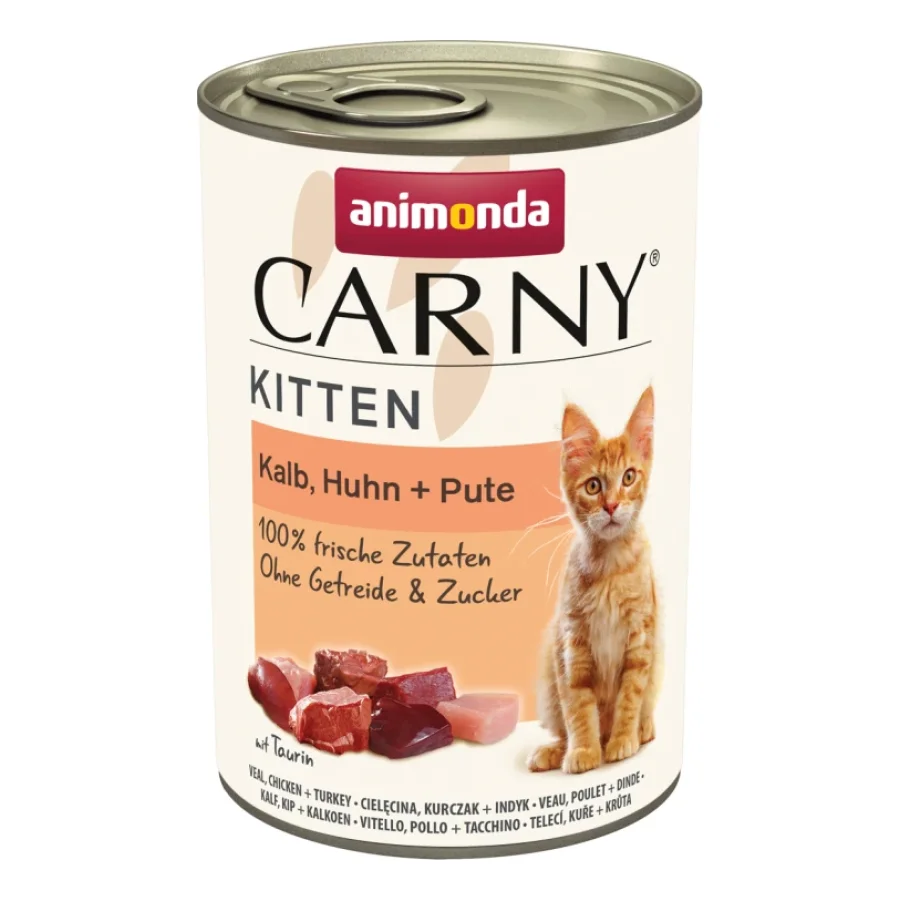 animonda Carny nourriture humide chaton Veau, poulet et dinde 48x400 g