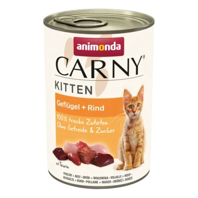 animonda Carny nourriture humide chaton Volaille et bœuf 24x400 g