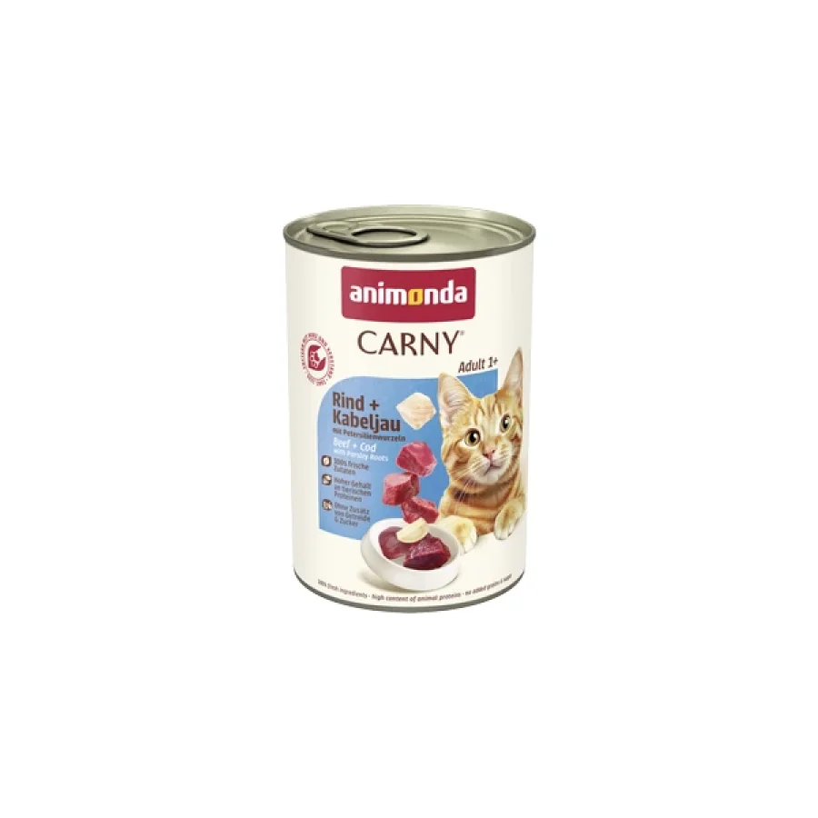 animonda Carny nourriture humide pour chat Adulte 6x400 g Bœuf, cabillaud et racines de persil