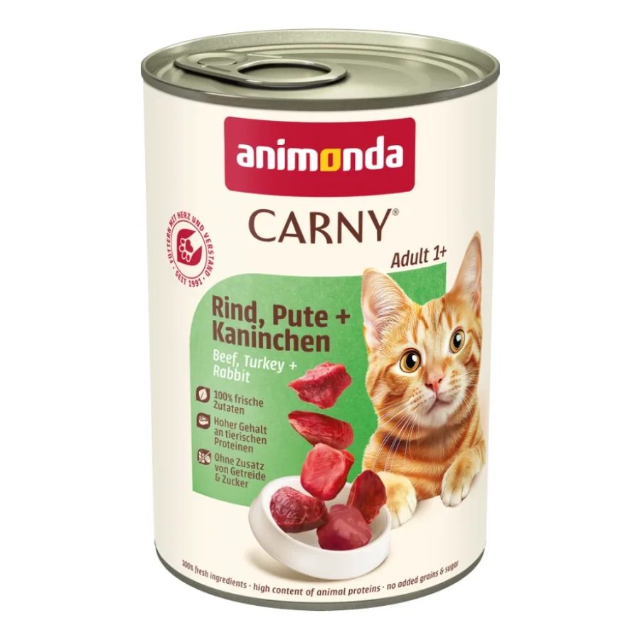 animonda Carny nourriture humide pour chat Adulte 6x400 g Bœuf, dinde et lapin