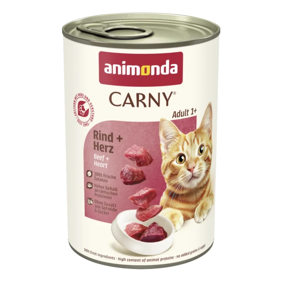 animonda Carny nourriture humide pour chat Adulte 6x400 g Bœuf et cœur