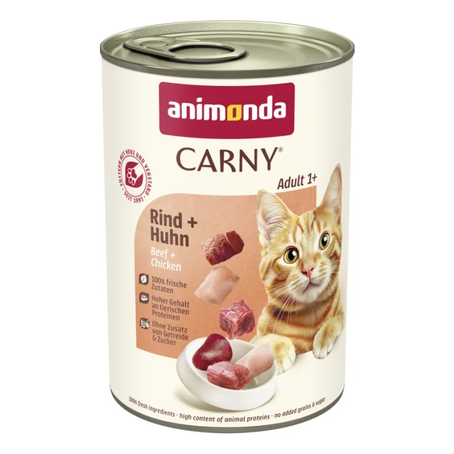 animonda Carny nourriture humide pour chat Adulte 6x400 g Bœuf et poulet