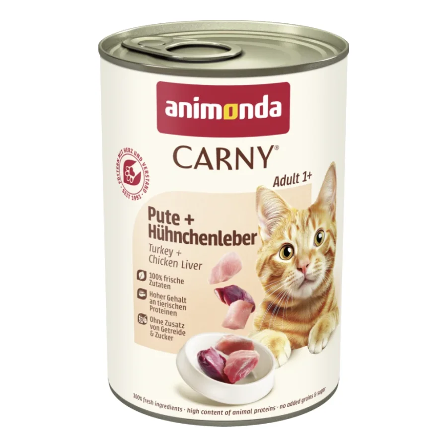 animonda Carny nourriture humide pour chat Adulte 6x400 g Dinde et foie de poulet