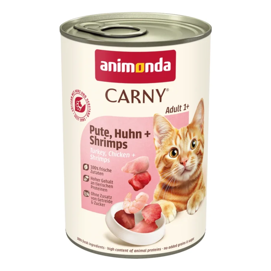animonda Carny nourriture humide pour chat Adulte 6x400 g Dinde, poulet et crevettes