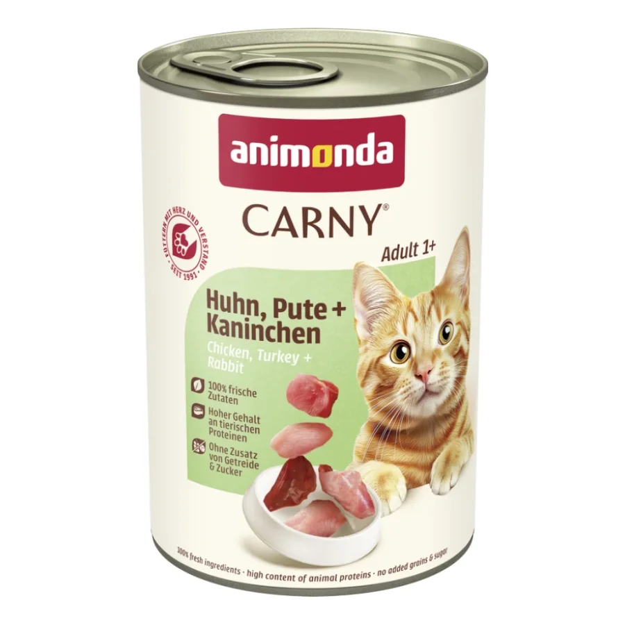 animonda Carny nourriture humide pour chat Adulte 6x400 g Poulet, dinde et lapin