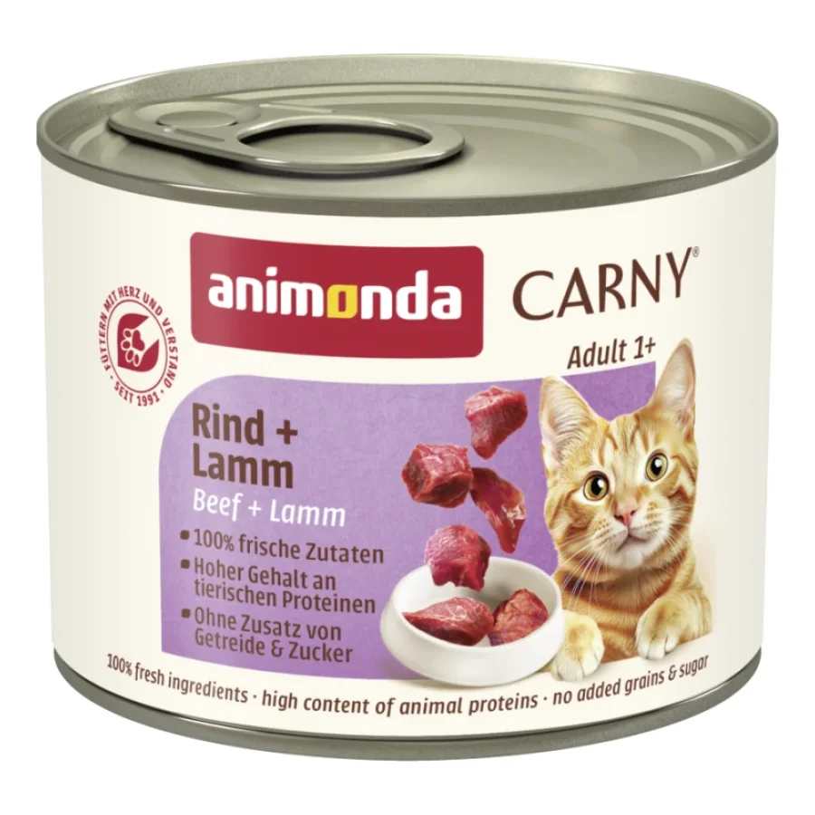 animonda Carny nourriture humide pour chat adulte Agneau et bœuf 12x200 g