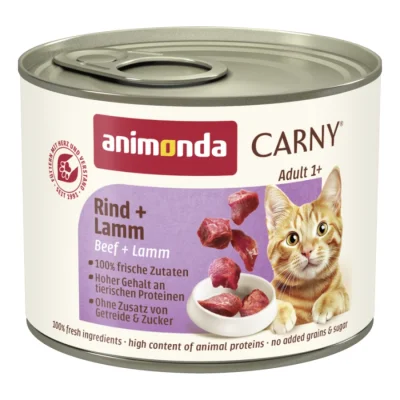 animonda Carny nourriture humide pour chat adulte Agneau et bœuf 6x200 g