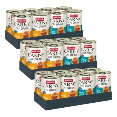 animonda Carny nourriture humide pour chat adulte, assortiment de boissons pour chat 24x140 ml