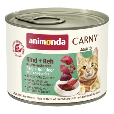 animonda Carny nourriture humide pour chat adulte Bœuf et cabillaud et racine de persil 24x200 g