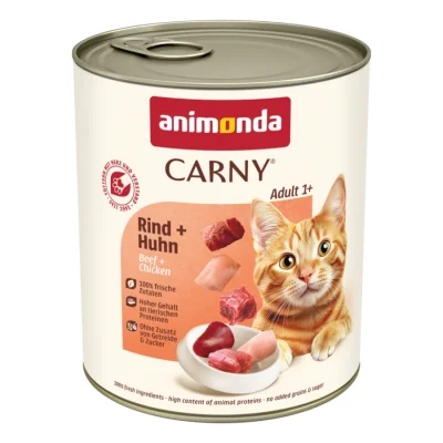 animonda Carny nourriture humide pour chat adulte Bœuf et poulet 6x800 g
