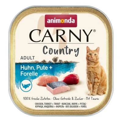 animonda Carny nourriture humide pour chat adulte Country poulet, dinde et truite 64x100 g