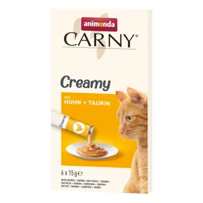 animonda Carny nourriture humide pour chat adulte, Creamy avec taurine 11x 6x15g Poulet