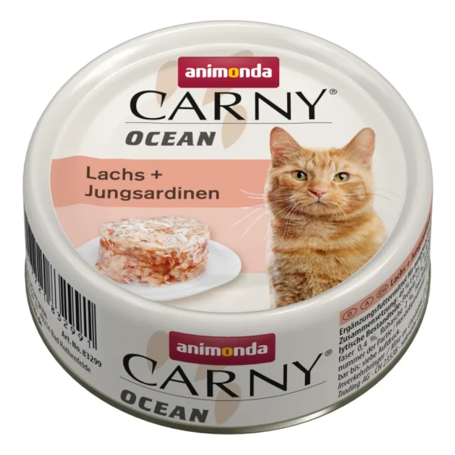 animonda Carny Nourriture humide pour chat Adulte, Ocean 12x80 g Saumon et sardine