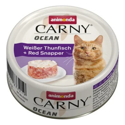 animonda Carny Nourriture humide pour chat Adulte, Ocean 12x80 g Thon blanc & vivaneau