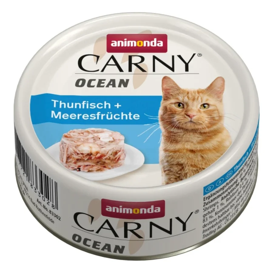 animonda Carny Nourriture humide pour chat Adulte, Ocean 12x80 g Thon et fruits de mer