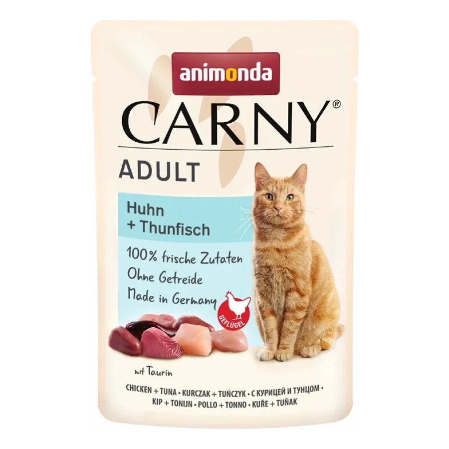 animonda Carny nourriture humide pour chat adulte Poulet et thon 12x85 g