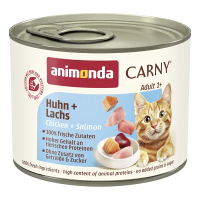 animonda Carny nourriture humide pour chat adulte Poulet & saumon 12x200 g