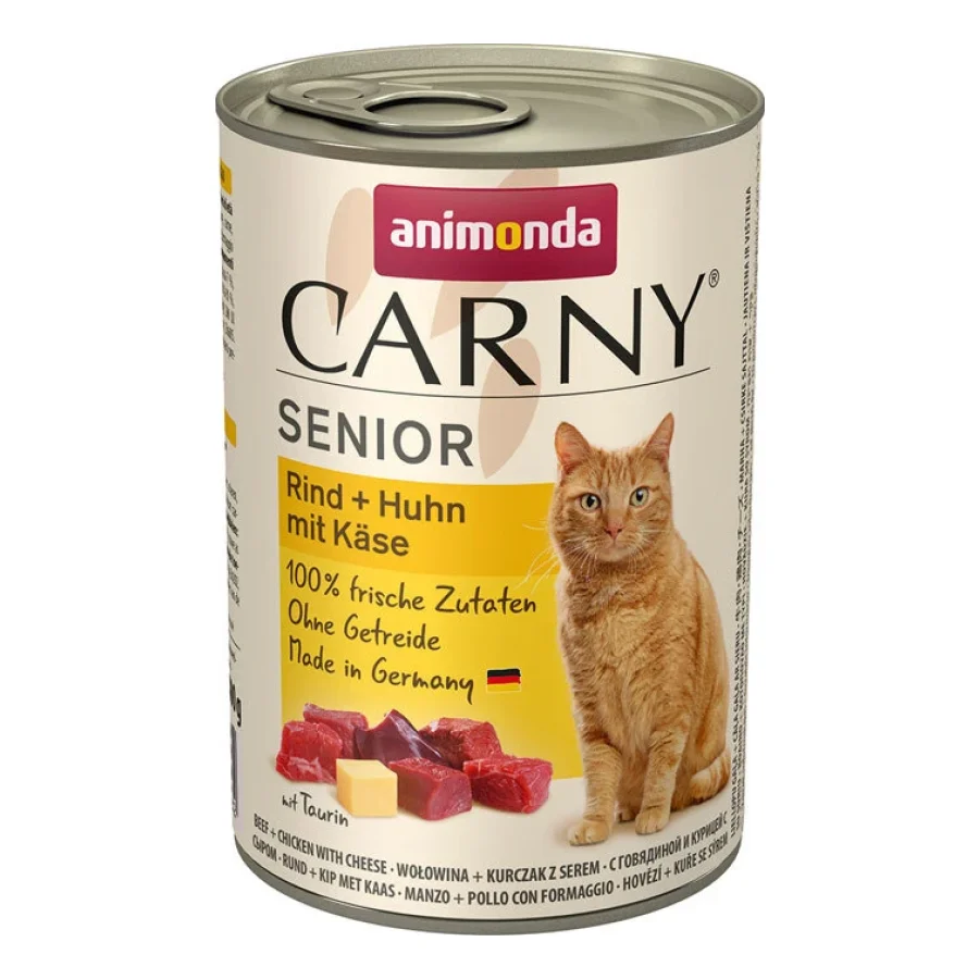 animonda Carny nourriture humide pour chat, Senior Bœuf et poulet au fromage 6x400 g