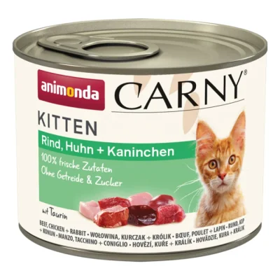 animonda Carny nourriture humide pour chatons Bœuf, poulet et lapin 24x200 g