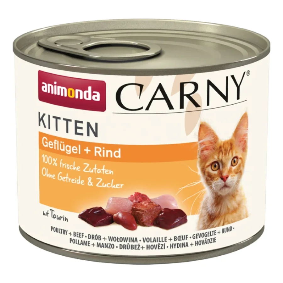 animonda Carny nourriture humide pour chatons Volaille et bœuf 24x200 g