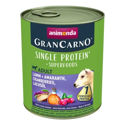 animonda GranCarno Adult Superfoods Agneau et amaranthe, canneberge, huile saumon 12x800 g