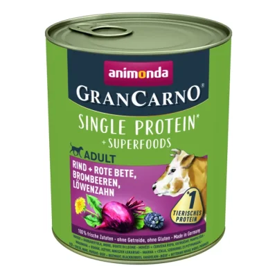 animonda GranCarno Adult Superfoods Bœuf, betterave, myrtilles, pissenlit 12x800 g