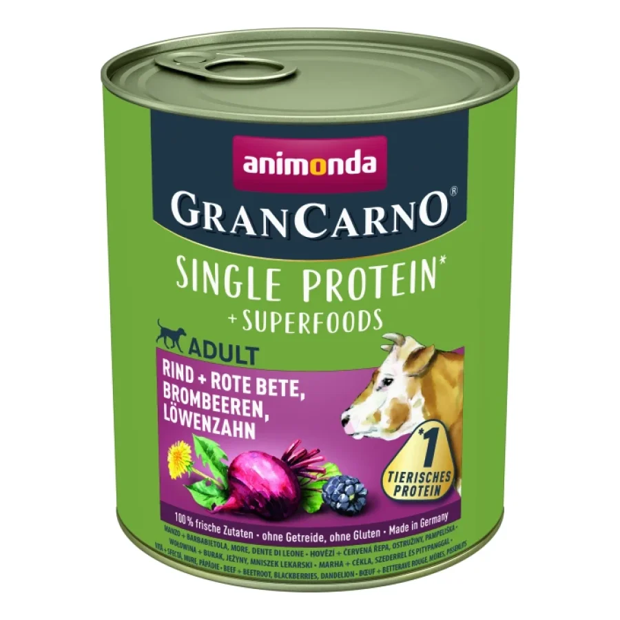 animonda GranCarno Adult Superfoods Bœuf, betterave, myrtilles, pissenlit 12x800 g
