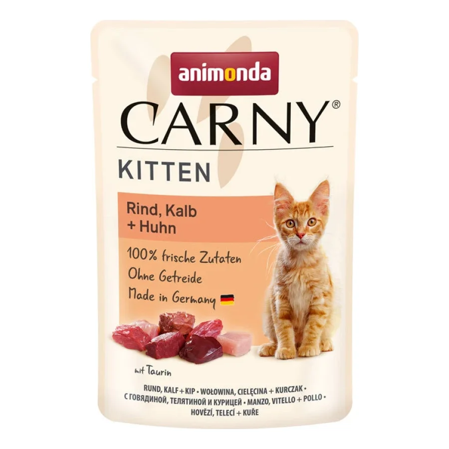 animonda Nourriture humide pour chatons Carny Bœuf, veau & poulet 24x85 g