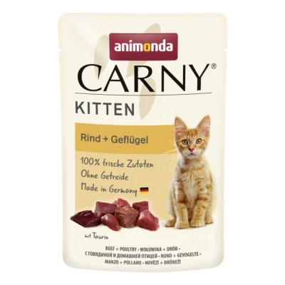 animonda Nourriture humide pour chatons Carny Volaille et bœuf 48x85 g