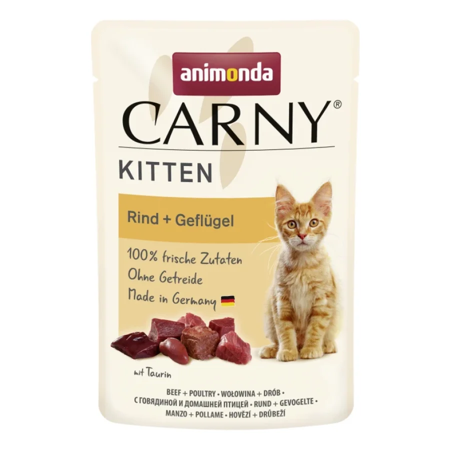 animonda Nourriture humide pour chatons Carny Volaille et bœuf 48x85 g