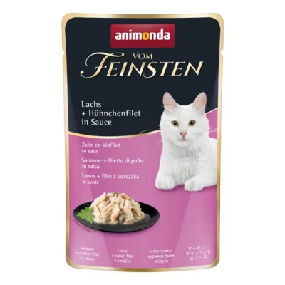 animonda Vom Feinsten 18 x 50 g au saumon et filet de poulet, En sauce