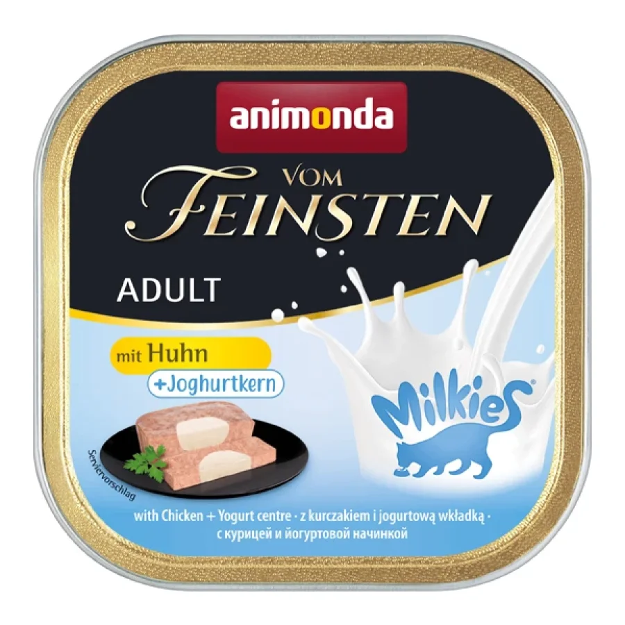 animonda Vom Feinsten Adult avec cœur au lait 32 x 100 g au poulet, cœur de yaourt 