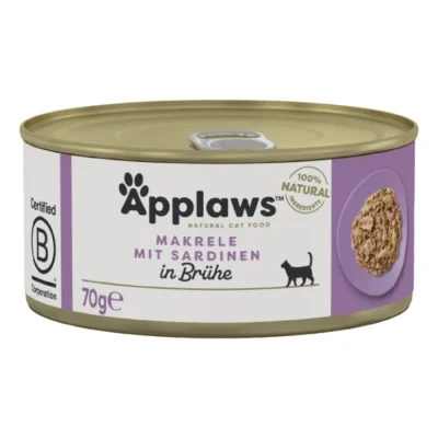 Applaws Nourriture humide chat adulte en bouillon Maqueraux aux sardines 24x70 g