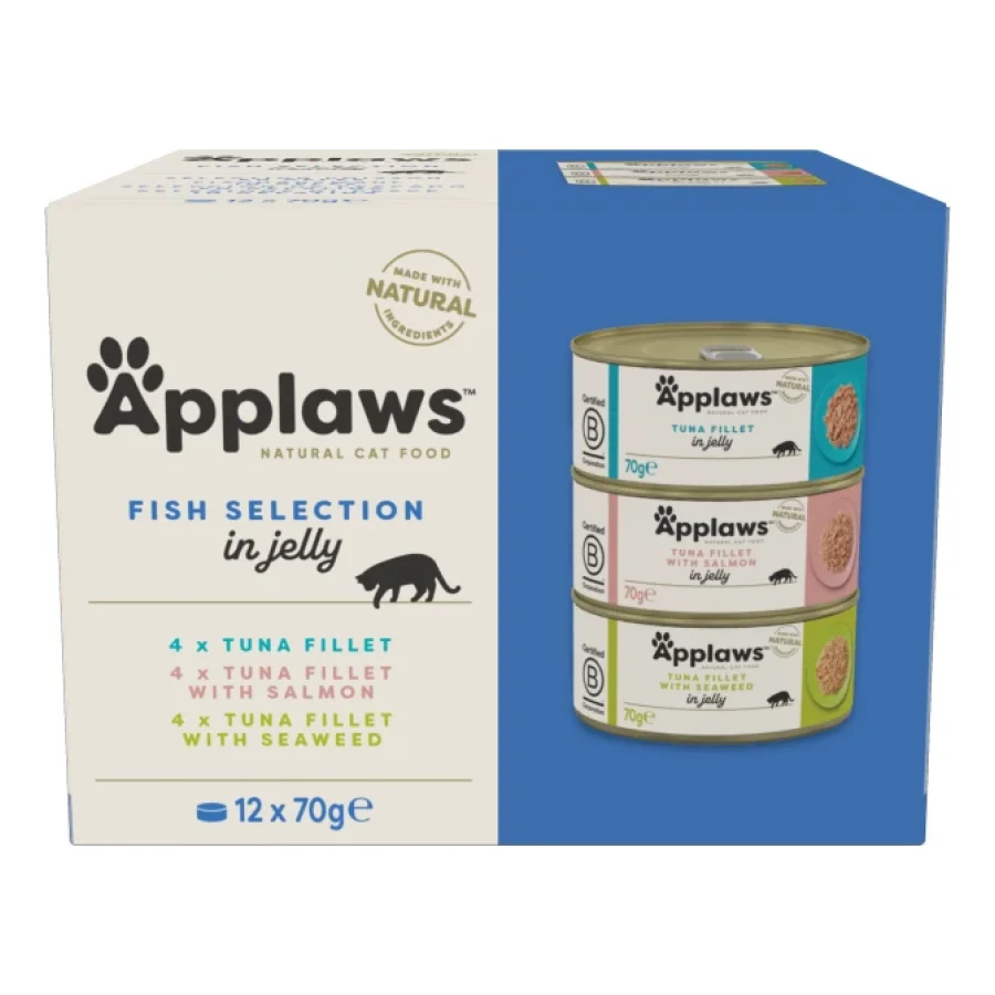 Applaws nourriture humide chat adulte sélection de poissons multipack en gelée 12x70 g