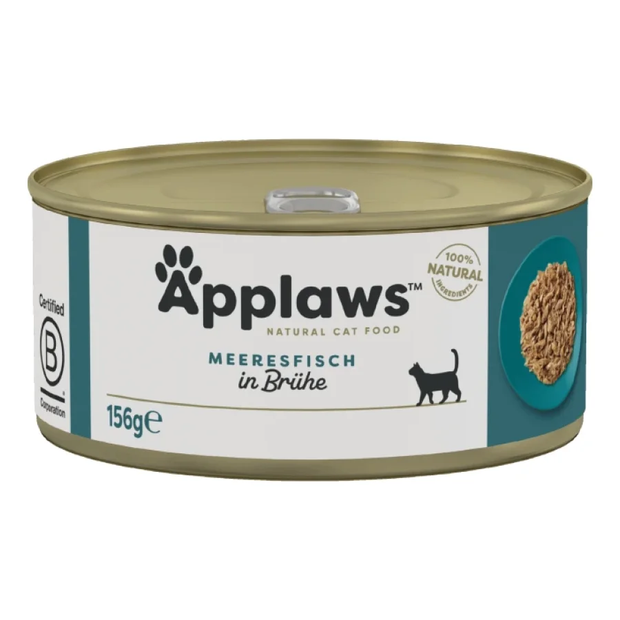 Applaws nourriture humide pour chat adulte en bouillon Poisson de mer 48x156 g