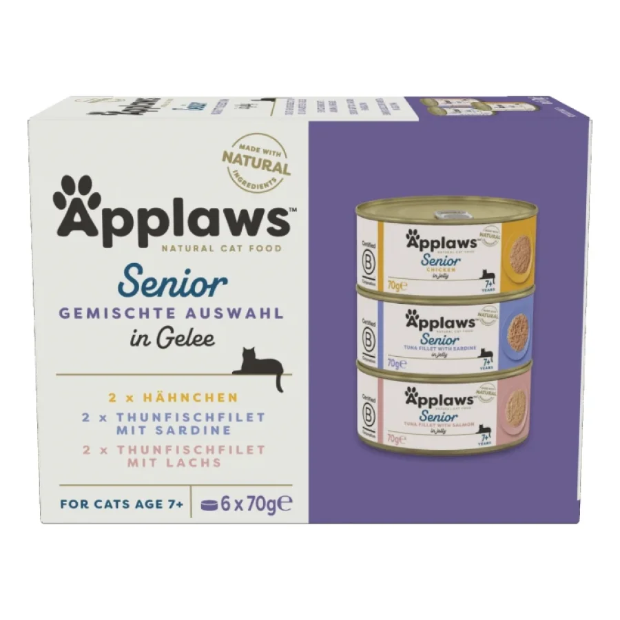 Applaws nourriture humide pour chat senior multipack en gelée 12x70 g