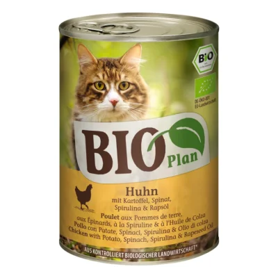 BIOPlan Adult Poulet aux pommes de terre, aux épinards, à la spiruline et à l'huile de colza 12x400 g