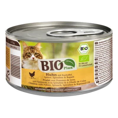 BIOPlan Adulte Poulet aux pommes de terre, aux épinards, à la spiruline et à l'huile de colza 24x200 g