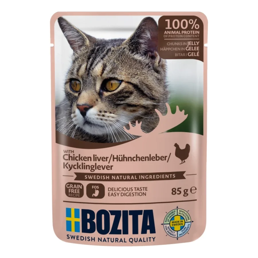 BOZITA Bouchées en gelée 12 x 85 g Foie de poulet