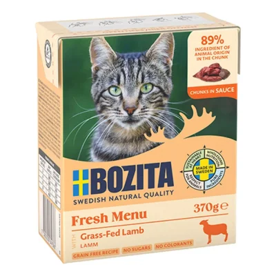 BOZITA nourriture humide pour chat, adulte, morceaux en sauce Agneau 6x370 g