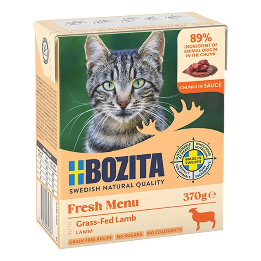 BOZITA nourriture humide pour chat, adulte, morceaux en sauce Agneau 6x370 g
