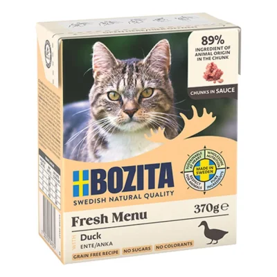 BOZITA nourriture humide pour chat, adulte, morceaux en sauce Canard 6x370 g