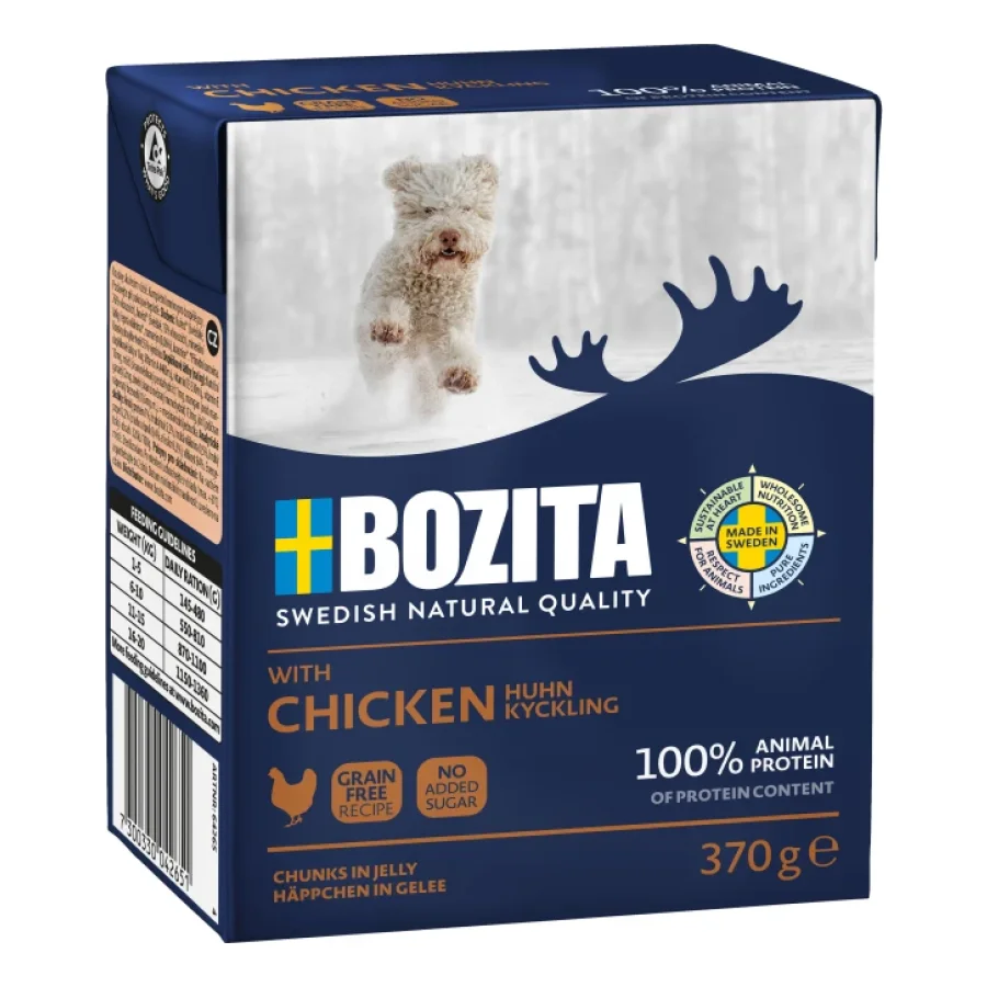 BOZITA Nourriture humide pour chien Junior morceaux en gelée poulet 6 x 370 g