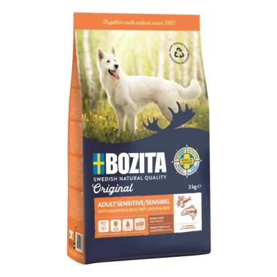 BOZITA Original croquettes pour chiens Adult Sensitive Skin & Coat 3kg 2x3 kg